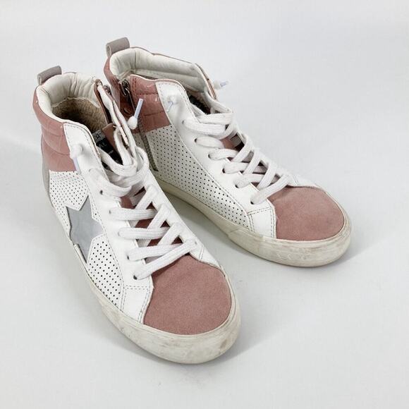Vintage Havana Womens White Pink Lace Ups High Tops Sneakers Size 8 - Picture 2 of 15